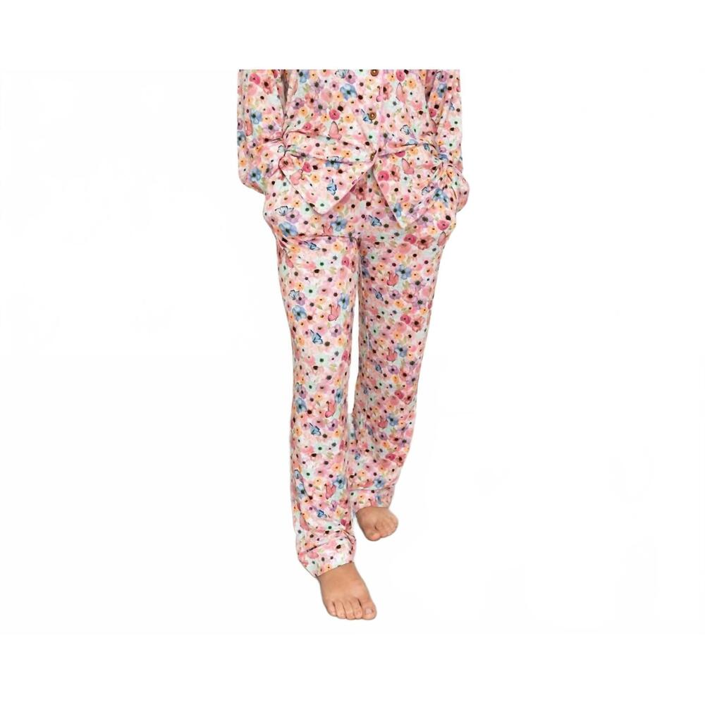 NEW LAREE + CO. lillian's garden butterflies bamboo luxe lounge set in pink